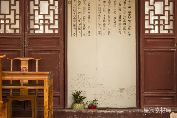 高清摄影 米色的木质门