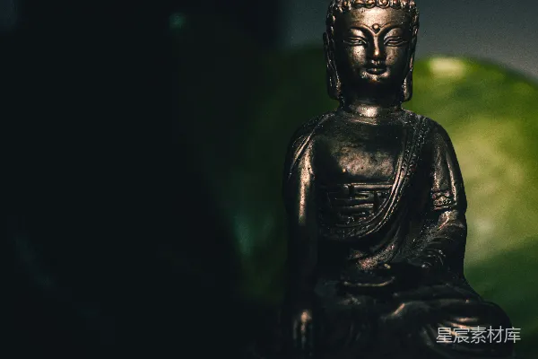 高清摄影 黑底上的黑佛雕像