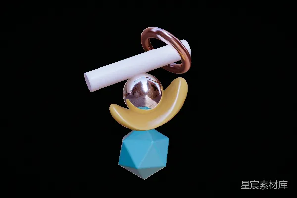 高清摄影 黑色背景上的一个金属物体