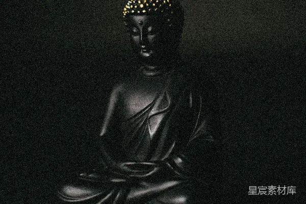 高清摄影 黑金佛陀雕像