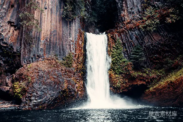 高清摄影 瀑布下的瀑布
