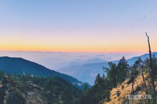 高清摄影 从高处看山的景象