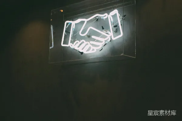 高清摄影 neon手部标志