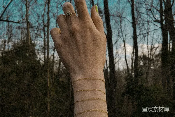 高清摄影 戴着戒指的女人的手