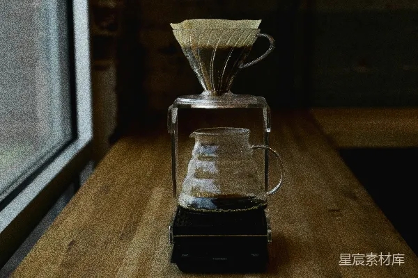 高清摄影 桌边窗户附近有一只咖啡壶。
