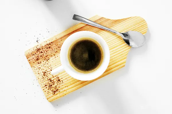 高清摄影 木制切板上的一杯咖啡