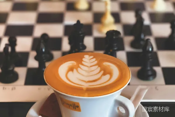 高清摄影 棋盘上的一杯咖啡