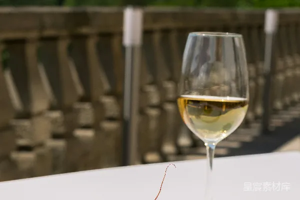 高清摄影 白瓷盘中煮着食物，旁边放着一瓶香槟。