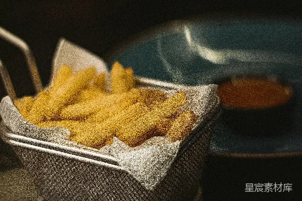 高清摄影 桌上放着一篮法式炸薯条