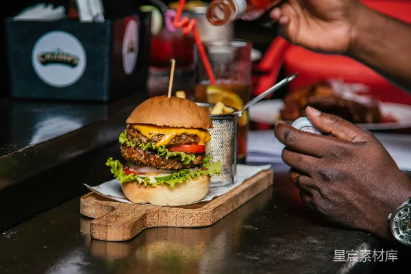 高清摄影 蔬菜切片的汉堡