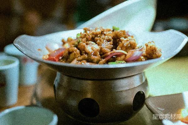 高清摄影 不锈钢碗装食物