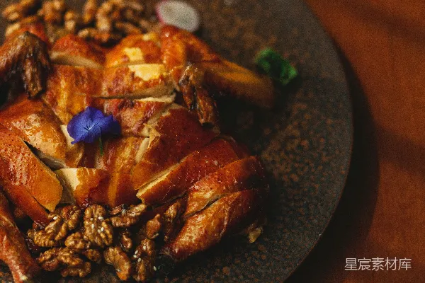 高清摄影 黑 plate 上的烤肉