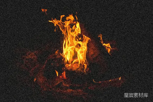 高清摄影 夜晚黑暗中出现的火光