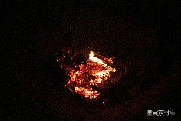 高清摄影 夜间烧木头