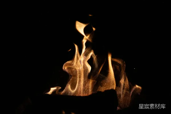高清摄影 篝火夜晚的火焰