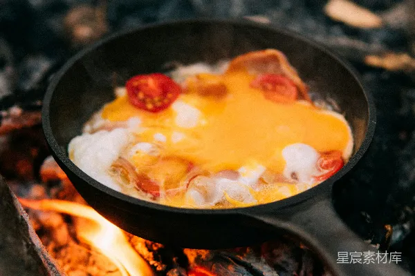 高清摄影 炉子上的一盘食物