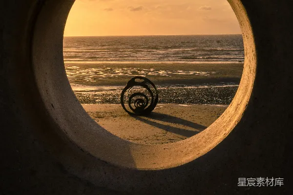 高清摄影 从窗户看到的海景