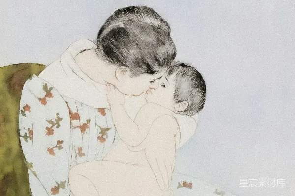 高清摄影 母亲温柔地抱着她的婴儿