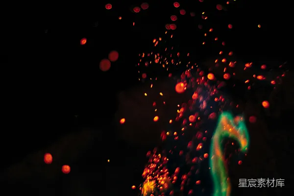 天上的红蓝灯光