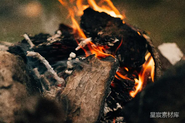 火盆中的一处特写 flames