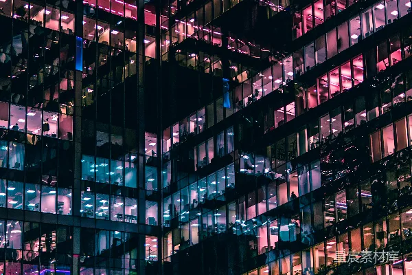 高清摄影 建筑中人物的夜间摄影