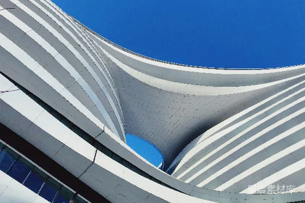 高清摄影 蓝天下的建筑物低角度摄影