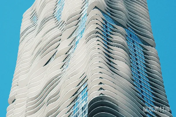 高清摄影 低角度拍摄的白色高层建筑