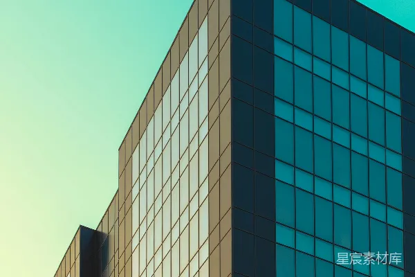 高清摄影 蓝白相间的混凝土建筑