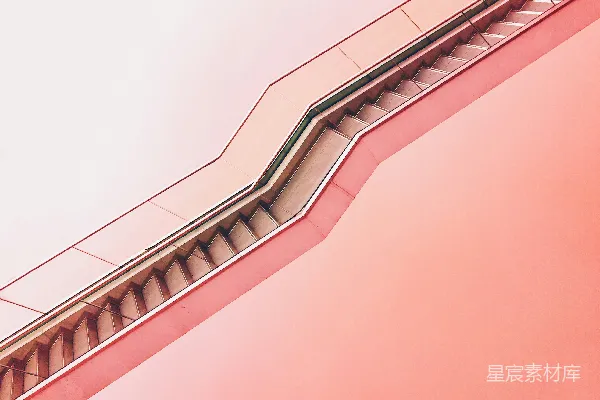 高清摄影 白楼梯，粉色背景