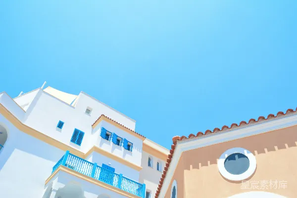 高清摄影 白色和橙色的建筑