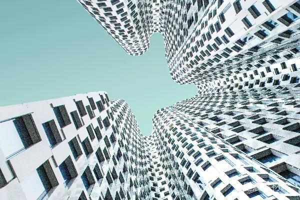 高清摄影 低角度拍摄的高层建筑