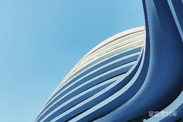 高清摄影 蓝天下的高层建筑俯拍图