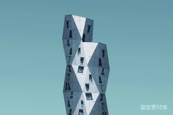 高清摄影 灰色玻璃幕墙建筑的建筑摄影