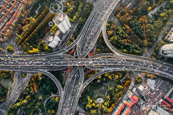 高清摄影 混凝土道路的航拍照片