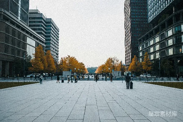 高清摄影 白天，人们在高楼大厦附近的人行道上行走。