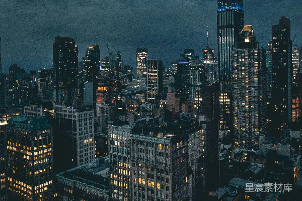 高清摄影 夜间拍摄高层建筑的航拍照片