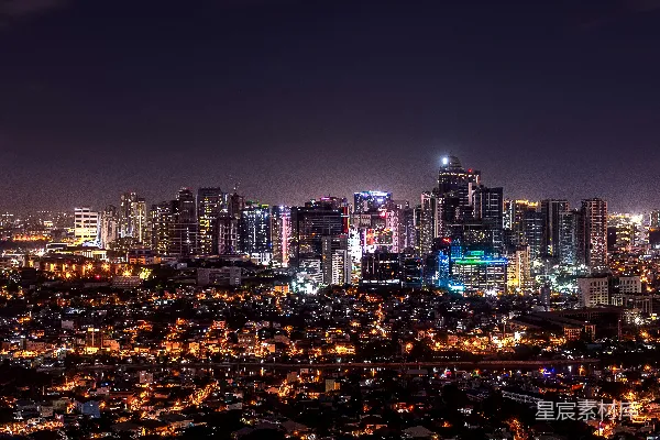 高清摄影 夜晚高楼林立的城市