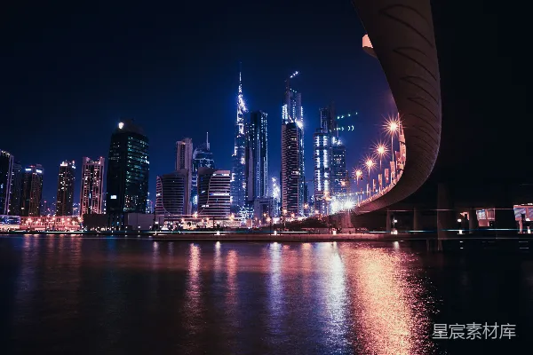 高清摄影 夜晚的高层建筑景观照片