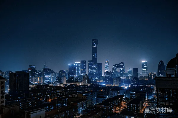 高清摄影 城市夜景天际线