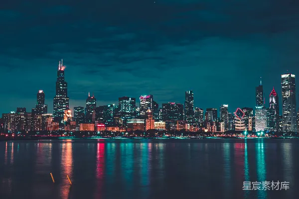 高清摄影 夜晚的城市天际线