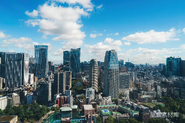 高清摄影 一座城市的景色，高大的建筑物林立。