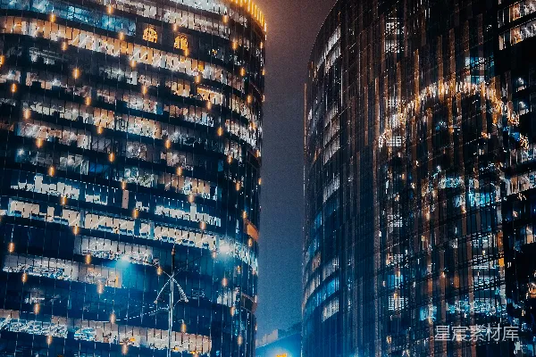 高清摄影 几栋高高的建筑并排在一起。