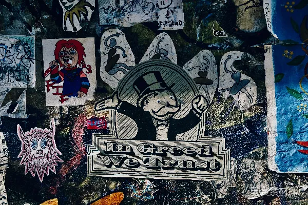 高清摄影 在涂鸦拼贴画中，大富翁先生。