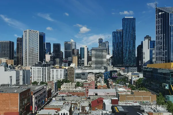高清摄影 一座城市的鸟瞰图，高楼林立。