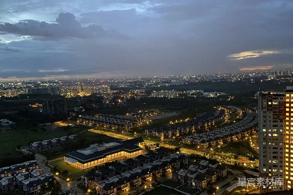 高清摄影 城市建筑物的空中夜景