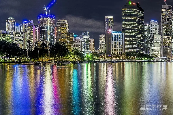 高清摄影 夜景中的城市天际线