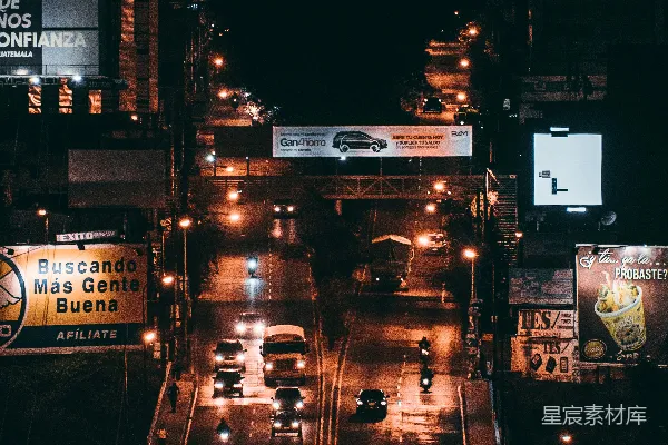 高清摄影 夜晚繁忙的街道