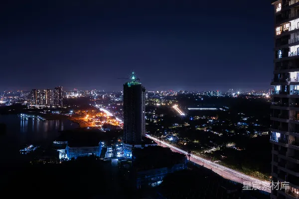 高清摄影 从高楼俯瞰夜间的城市景色