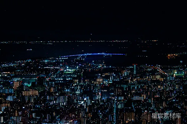 高清摄影 从建筑物顶端俯瞰夜晚的城市景色