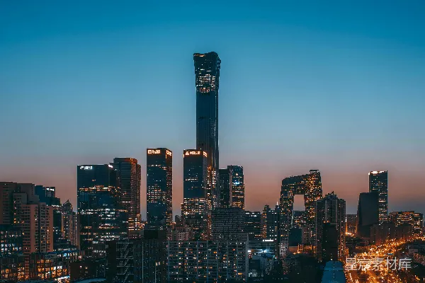 高清摄影 城市夜景天际线